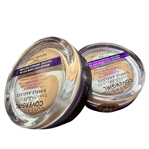 Covergirl Olay Simple Ageless Foundation 215 Natural Ivory Sealed New 2 Two Lot - Picture 2 of 6